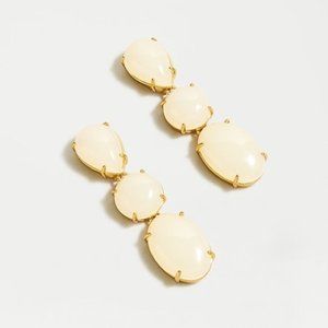 J Crew New White triple stone Earrings